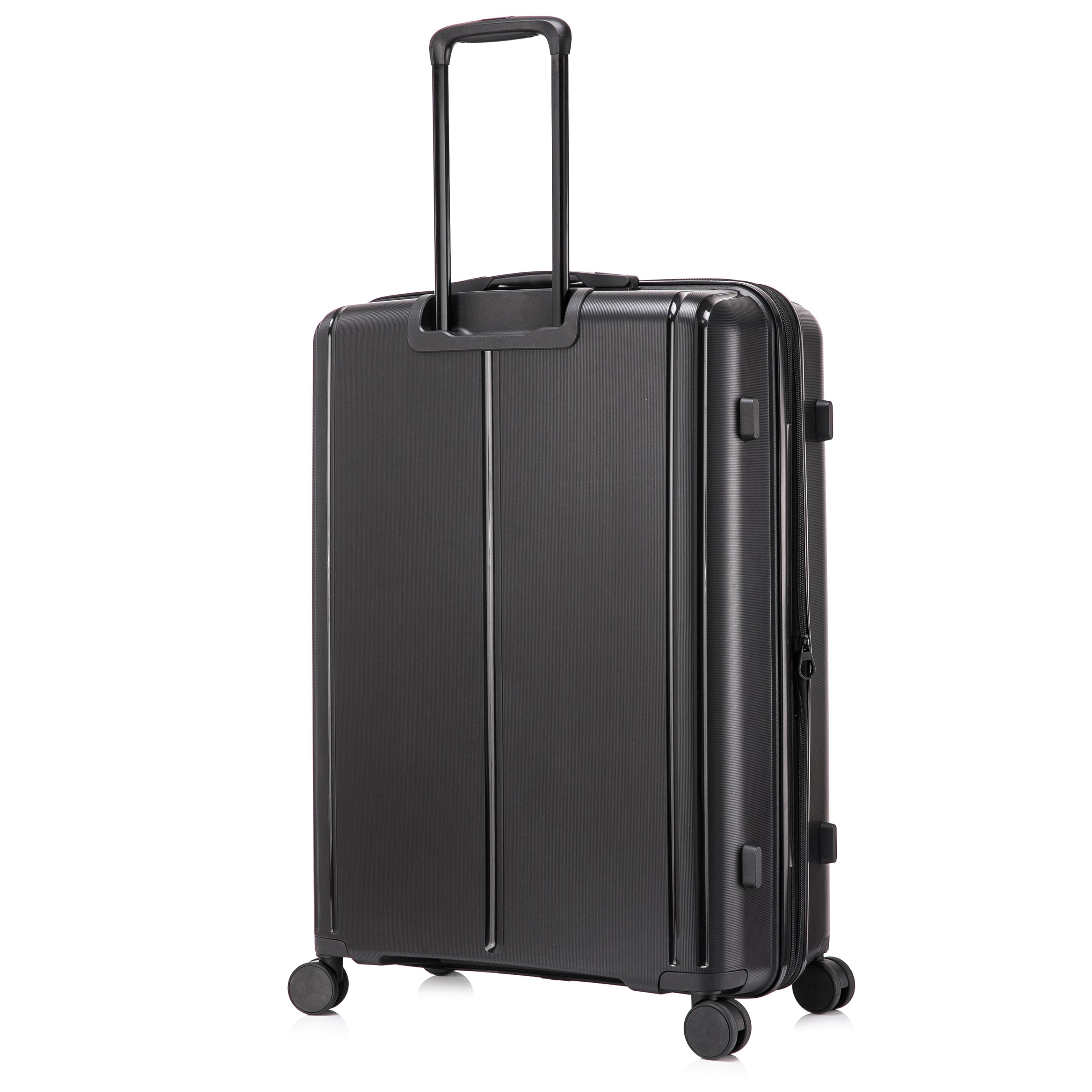 DUKAP AIRLEY 28" Lightweight Hardside Checked Luggage with Spinner Wheels, Handle and Trolley, Black