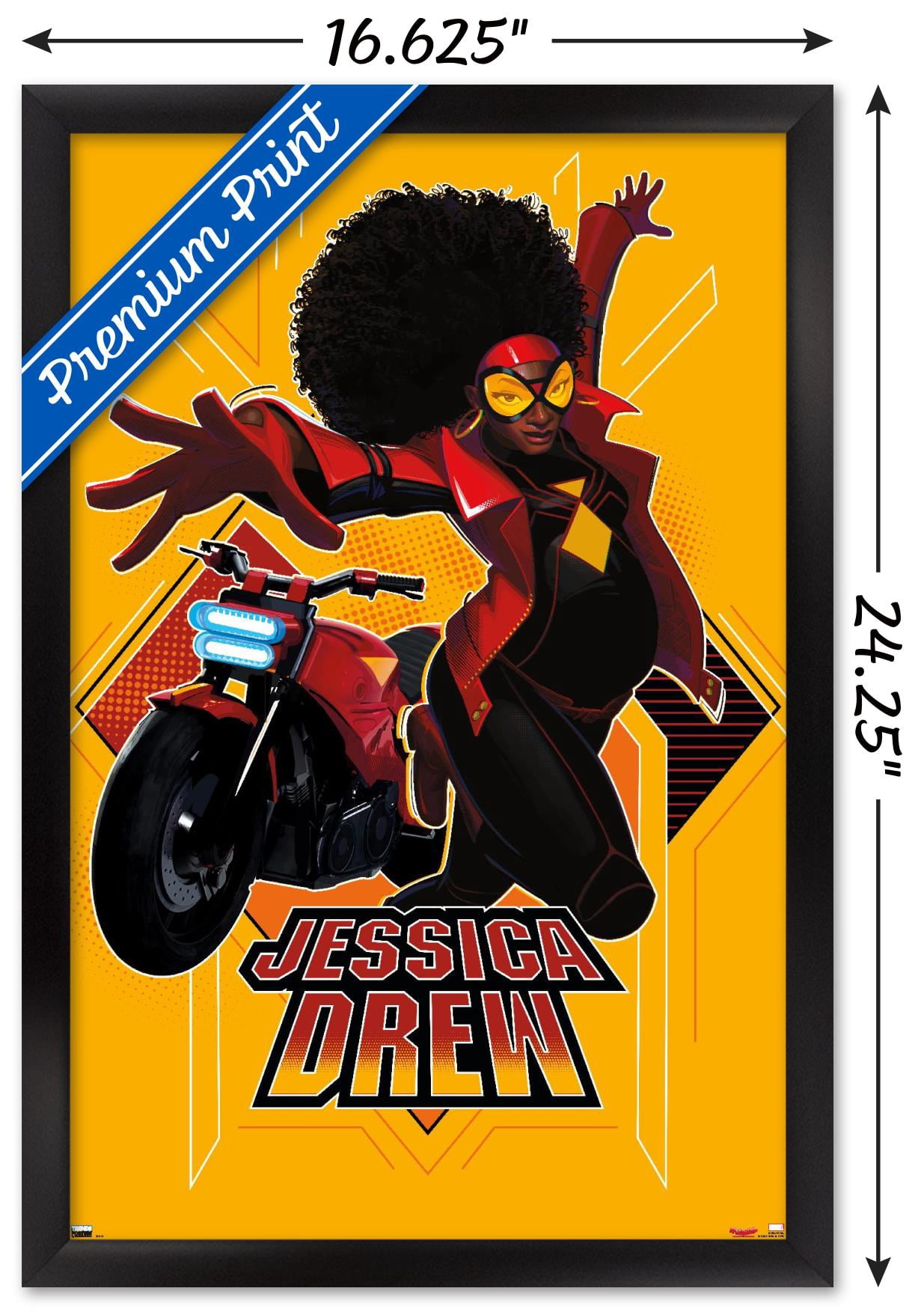 Marvel Spider-Man: Across the Spider-Verse - Jessica Drew Wall Poster, 14.725" x 22.375" Framed