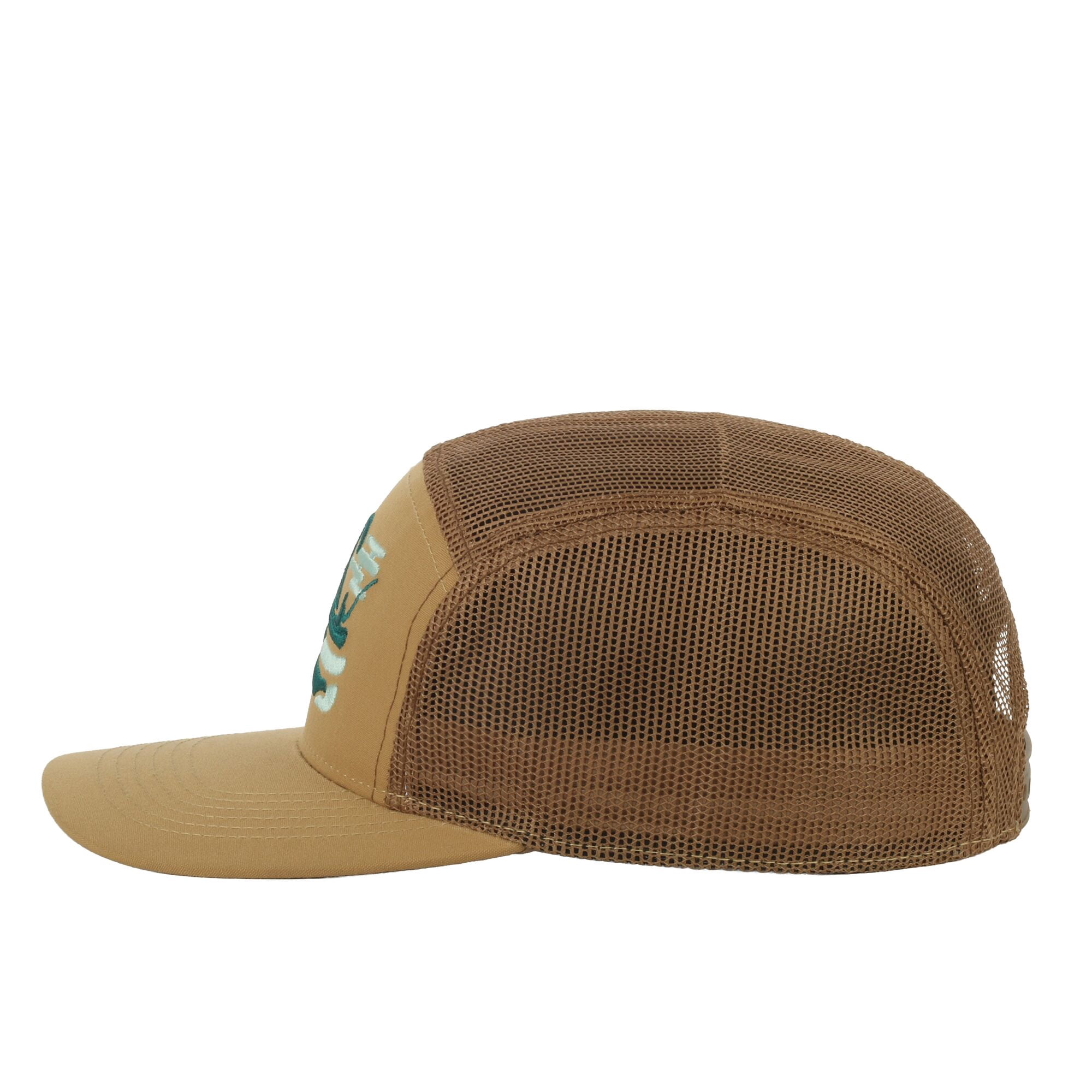 Outdoor Cap Kayak Fishing Camper Hat – Mesh Back Flat Bill Snapback, One Size, Bronze