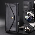 thumbnail image 2 of For iPhone 17 Pro Max Vintage Leather Wallet Case For Women Men Multi-Card Slots Hidden Button Pocket Detachable Shoulder Strap ,Shockproof Phone Case,Black,For iPhone 17 Pro Max, 2 of 8
