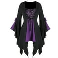 thumbnail image 2 of Purple Womens Plus Size Tshirts, Polyester Plus Tshirts for Women Plus Size, Plus Size Spring Blouses, Tree Graphic Tees for Women, Sequin Halloween Splicing Shirts for Plus Size Women, 2 of 6