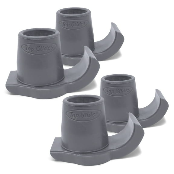 4 PCS Top Glides DuraSki Heavy Duty Walker Glide Skis - 2 Pairs (Gray)
