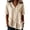Beige, variant on Cotton Linen Tops for Women Asymmetrical Ruffle Short Sleeve Casual Gauze Shirts Dressy Casual Collared V Neck Summer Blouses S-2XL