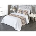 thumbnail image 3 of Spring Bed Runner Set, Flourishing Floral Pattern Blossoms of Garden Romance on Ivory Backdrop, Decorative Bedding Scarf & 2 Pillow Shams for Hotels Homes, Queen, Sage Green Dried Rose, by Ambesonne, 3 of 3