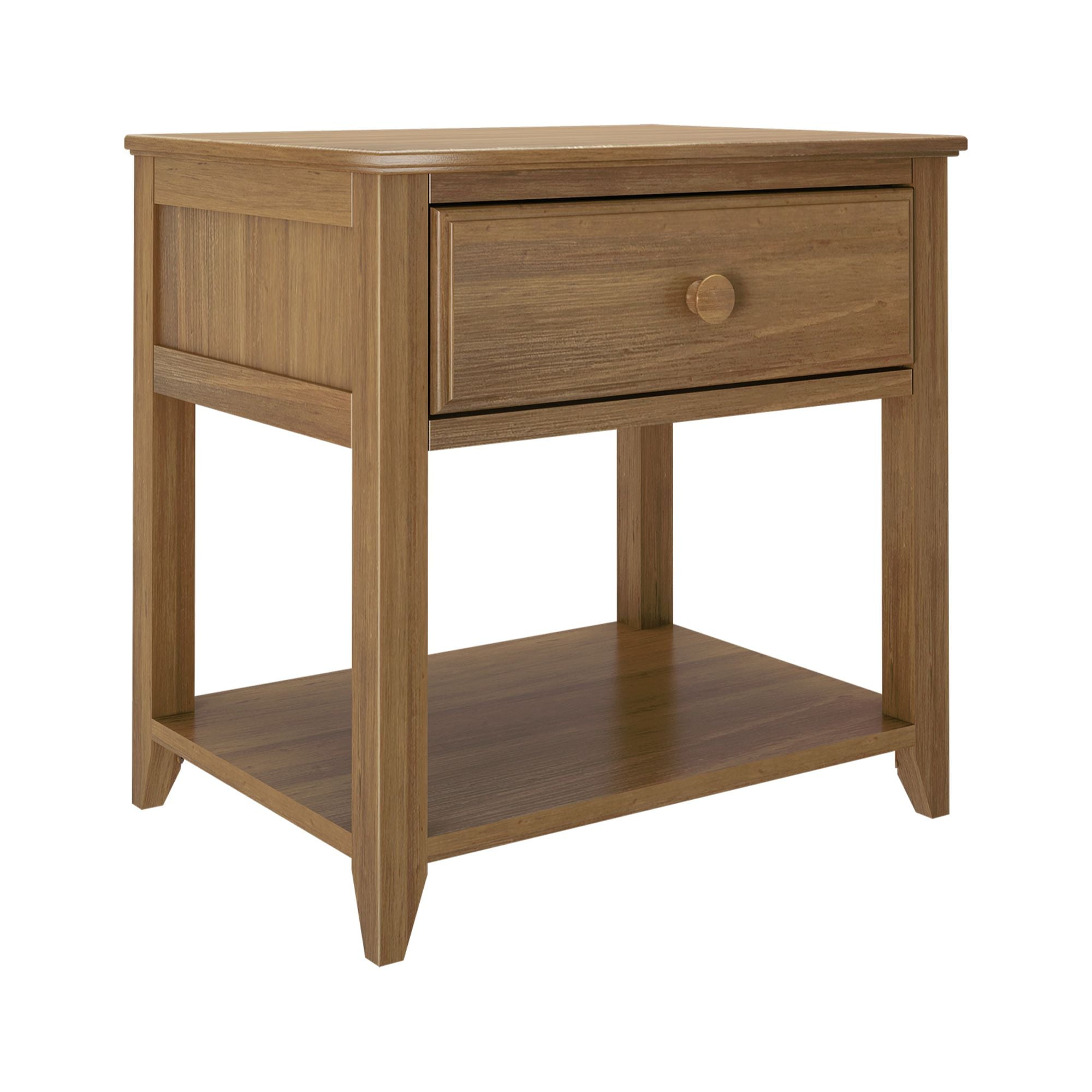 Max & Lily Nightstand with Storage Drawer, Small Solid Wood Bedside, Side Tables for Bedroom