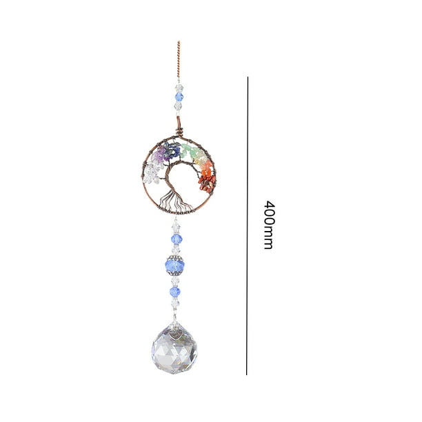 Colgante de luz de cristal de metal para decoración de ventanacolorido para balcón (redondo) Ndcxsfigh Para estrenar