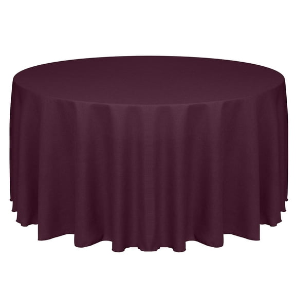 Ultimate Textile (2 Pack) Faux Burlap - Havana 114-Inch Round Tablecloth - Basket Weave, Burgundy Red