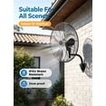 thumbnail image 3 of 24 Inch Wall Mount Fan with Oscillation, 3-speed, IPX4 Waterproof, High-speed Industrial Wall Fan, Suitable for Garages, Homes, Warehouses Use. FOHERE, 3 of 9