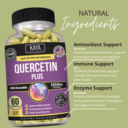 Kaya Naturals Quercetin with Zinc & Bromelain – 60 Capsules for Daily Wellness