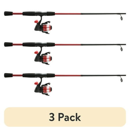 (3 pack) Shakespeare Reverb 5 6 Spinning Fishing Rod and Reel Combo