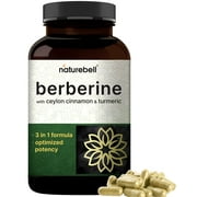NatureBell Berberine Plus Supplement  High Purity Berberine HCL  Plant-Based Herbal Support  3X Strength Capsules  Non-GMO