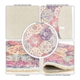 thumbnail image 3 of Alfa Rich 5x5 Area Rugs, Ultra-Thin Boho Pink Purple Cream Rug, Non-Slip Machine Washable, Easy Clean, Pet Friendly 5' Round Rug, 3 of 5