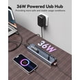 thumbnail image 4 of Powered USB 3.0 Hub, 13 Ports Powered USB Hub with SD/TF Card Reader, Aluminum USB Splitter with Individual On/Off Switches, 12V/3A 36W Power Adapter for PC/Laptops, 4 of 7
