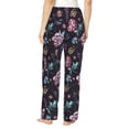 thumbnail image 3 of Naloa Roses Flowers Print Women’s Ultra-Soft Comfy Pajama Lounge Pants with Pockets & Drawstring, 3 of 8