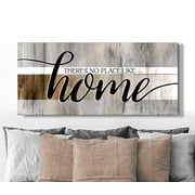 Sense Of Art | There's No Place Like Home | Home Wall Decor | House Warming Presents| Home Decor for Living Room |Farmhouse Sign | Rustic Home Decoration (Brown, 60x27)