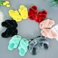 thumbnail image 6 of Drecage Kids Fluffy Slippers for Girls Open Toe Warm Fuzzy Slippers Bedroom House Shoes, 6 of 7