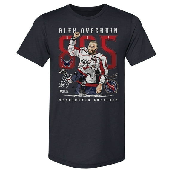 Men's 500 Level Alexander Ovechkin Navy Washington Capitals NHL All-Time Leading Goal Scorer Tri-Blend The Shot T-Shirt