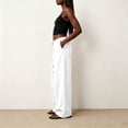 thumbnail image 5 of Sewkxo Women's Wide Leg Beach Pants Elastic Waist Lightweight Casual Palazzo Lounge Trousers with Pockets,White S, 5 of 5