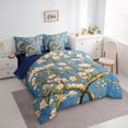 thumbnail image 2 of Homewish Vintage Floral Art 7pcs Queen Bedding,Bohemian Oil Painting Bedding Comforter Set Queen,Pink Blue,Navy Blue Reversible, 2 of 8
