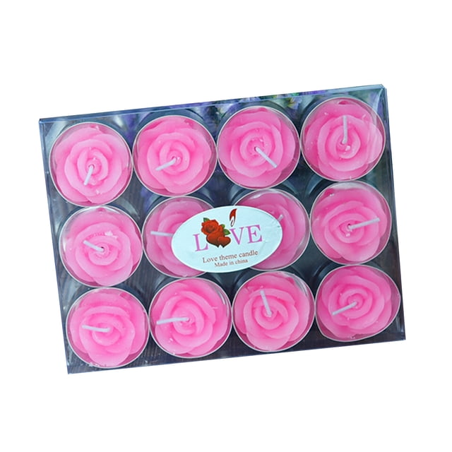 Amdohai Rose Scented Tea Lights Candles 12 Packs 2 Hours Burn Duration