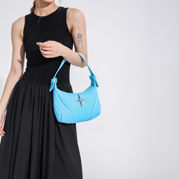 Bolso Para Las Axilas Bolso Bandolera Para Mujer De Gran Capacidad Fashionalbe Commuter Underarm Bag (Azul)