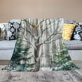 thumbnail image 2 of Pratyus Snowflakes Trees Print Throw Blanket Flannel Hand/Machine Wash All Seasons Lightweight Anti-Pilling Wrinkle Resistant Cozy Blanket 60x80in, 2 of 6