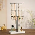 thumbnail image 2 of Gold T Type 3-Layer Jewelry Rack Display Prop Ring Storage Box Earring Jewelry Rack Necklaces Rings, 2 of 5