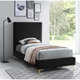 thumbnail image 3 of Meridian Furniture Geri Black Velvet Twin Bed with Gold and Chrome Legs Included, 3 of 5