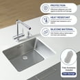 thumbnail image 5 of Silicone Sink Protector, 26" x 14" Rear Drain Kitchen Sink Mat for Sink Bottom, Non-Slip and Heat-Resistant, For Farmhouse and Stainless Steel Sinks, With a Scrub Sponge(Rear Hole), 5 of 7
