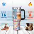 thumbnail image 4 of Colorful Flowers 40 OZ Tumbler Cup with Lid and Straw for Water Iced Tea Coffee Smoothie and More, 4 of 7