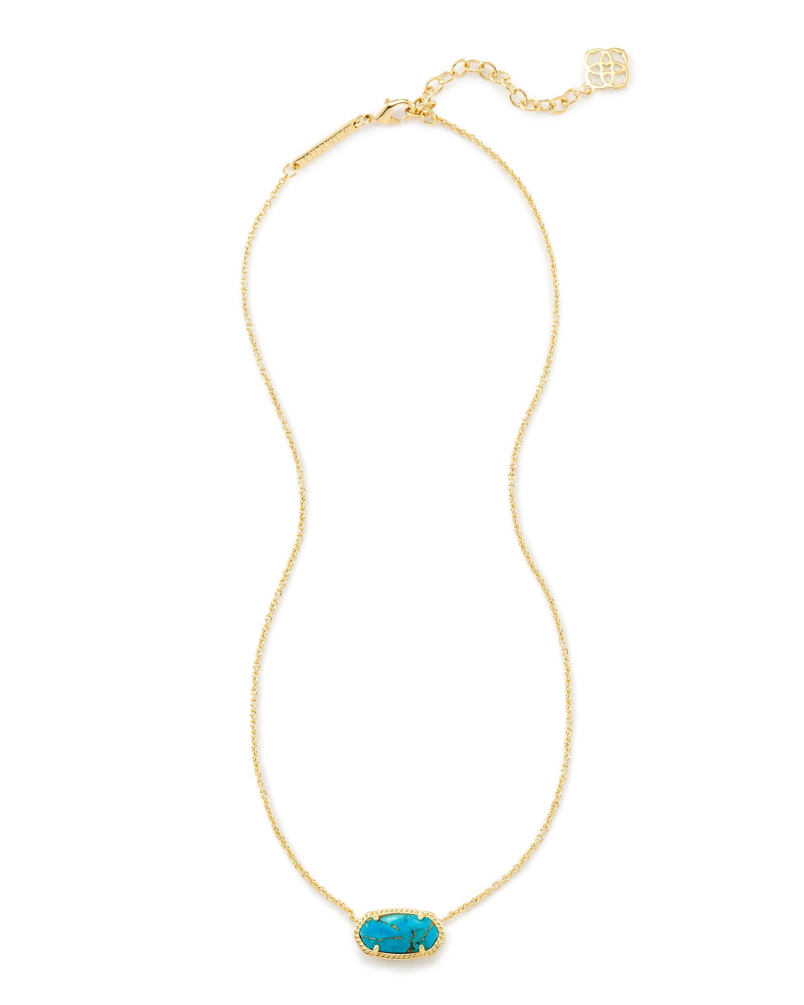 Kendra Scott Elisa Gold Pendant Necklace - Bronze Veined Turquoise -