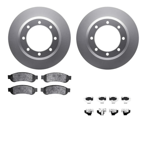 Dynamic Friction Company Rear Geospec Brake Rotors with Heavy Duty Brake Pads includes Hardware 4212-99189
