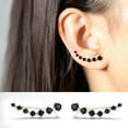 thumbnail image 2 of Solid 925 Sterling Silver 7 Crystals Cuff Earrings Climber for Women Crawler Earrings Wraps, 2 of 13