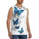 thumbnail image 2 of Balery Blue Flying Butterflies Camisetas sin mangas para hombre, absorbe la humedad y protege contra el mal olor.-Small, 2 of 7