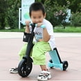 thumbnail image 3 of Tignapoo Trottinette Pliable 3-en-1 pour Enfants avec Roues LED - Tricycle à Hauteur Réglable, Vélo d'Équilibre et Trottinette à Pousser pour 2-6 Ans, Léger et Durable, Options Orange/bleu, 3 of 5