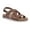 Chestnut, variant on White Mountain Womens Discover Leather Snake Print Footbed Sandals