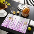 thumbnail image 3 of Purple Placemats Set of 8, Polka Dots Watercolor Abstract Art Placemats for Dining Table, Place Mats for Kitchen Tabletop, Waterproof Wipeable Dining Table Mats Set, 3 of 9