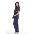 thumbnail image 2 of Just Love Women's Nurse Scrub Sets - Mock Wrap Style for Comfort and Style (Navy With Light Pink Trim, 1X), 2 of 3