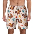 thumbnail image 2 of Picia Forest Squirrel Nuts pattern Mens Swim Trunks with Compression Liner Stretch Beach Shorts Quick Dry with Zipper Pockets No-Chafing Board Shorts-Large, 2 of 9