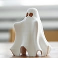 thumbnail image 2 of Moocorvic Halloween Ghost Figurines Ceramic White Ghost Statue Small Sculpture Ornament Cute Ghost Decor for Table Centerpieces Decorations, 2 of 9