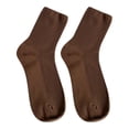 thumbnail image 1 of Calcetines de mujer de otoño e invierno con doble aguja y tiras verticales, calcetines de mujer de color liso de tubo medio, medias blancas y negras, 1 of 1