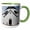 Green/White, variant on 3drose, Denmark, Bornholm, Gudhjem, Osterlars Church - Eu07 Cmi0049 - Cindy Miller Hopkins, 11oz Two-tone Red Mug