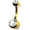thumbnail image 2 of Belly Button Ring Navel Gold Plated Solitaire Body Jewelry 14g, 2 of 3