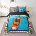 thumbnail image 2 of Homewish Lake Camper 7-Piece Bedding Comforter Set,Rustic Farmhouse Ship King Bedding Sets,Pike Fish Bed Sheets For Super Cozy Room Decor Reversible, 2 of 8