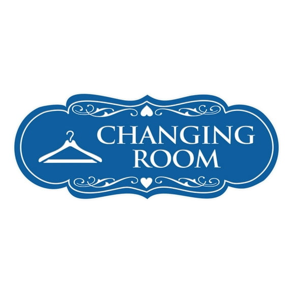 Designer Changing Room Sign (Blue) - Small