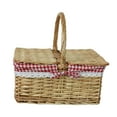 thumbnail image 3 of Picnic Basket Rattan Storage,Serving Basket, Rustic,Wicker Woven Basket Wicker Storage Hamper for Parties, Camping Sandwiches, 3 of 8