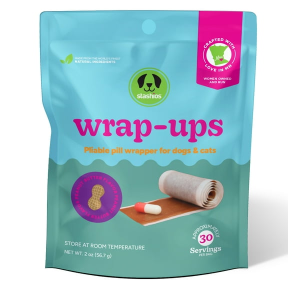 Wrap-Ups: Peanut Butter Pill Wrapper for Dogs & Cats, 30 Servings