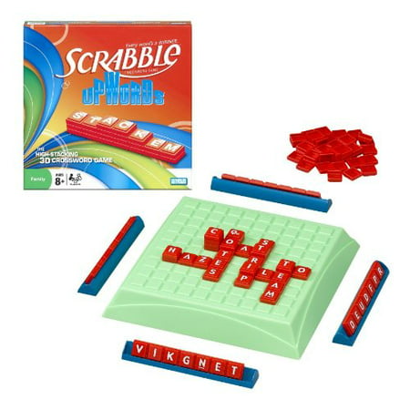 Scrabble Upwords, You and your opponents spell words with stackable letter tiles on the special gameboard to score points By Hasbro Ship from
