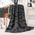 thumbnail image 2 of Bat Silhouette Halloween Pattern Blanket,Comfortable Soft Flannel Throw Blanket,All Season,Warm Lightweight Blankets for Sofa Bed Couch Living Room Chair,50"x60", 2 of 4