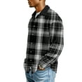 thumbnail image 4 of LWaveletMen's Long Sleeve Button Down Shirt, Gingham Regular Fit Collared Top, Soft Material Shirt, Perfect for Daily Use & Office Wear Black XL, 4 of 6